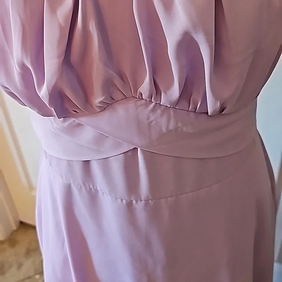 Lyaner OFF-SHOULDER TIE BACK MIDI DRESS LILAC.  New without tags. - Picture 3 of 9